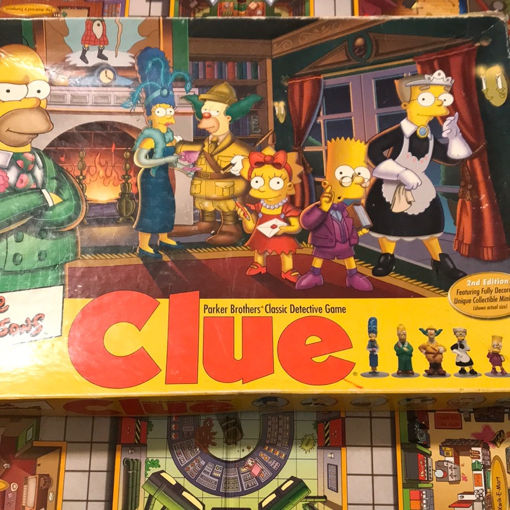 Simpsons Clue 2nd Addition Board Game